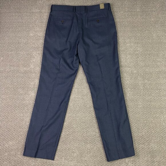 J.CREW Bowery Wool Dress Pants Trousers Blue Men's 36 x 34 Measures 37 x 33 NWT - Picture 3 of 16
